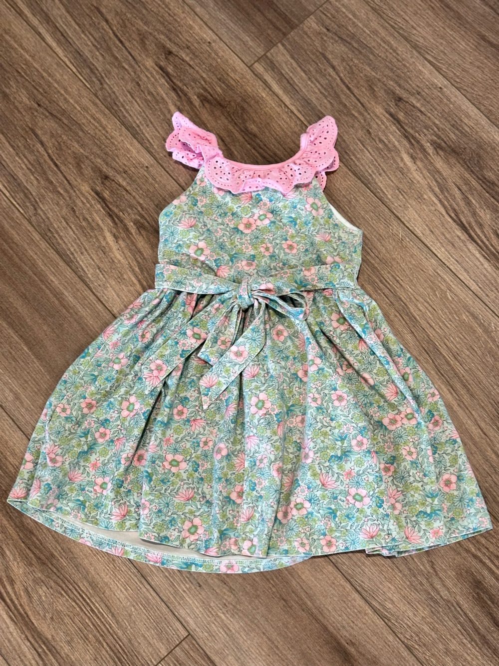 Cheeky Plum Girls 5 Penelope Knit Dress in Rose Water Blossom - Picture 9 of 11